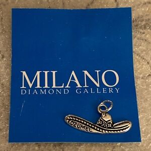 NWOT - Milano Diamond Gallery Silvertone Metal Cozumel Sombrero Necklace Pendant